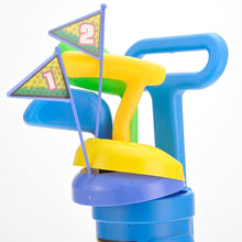 Load image into Gallery viewer, Deluxe Kid's Happy Golfer Toy Golf Set With 3 Golf Balls, 3 Types Of Clubs, & 2 Practice Holes