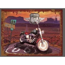 Load image into Gallery viewer, Metal sign print Motocycle on Route 66 Picture size 15x19 (minimum of 10)