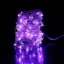 Load image into Gallery viewer, String Fairie light 35ft LED PURPLE copper-wire Dual power -USB or 2AA Battery (minimum of 12)