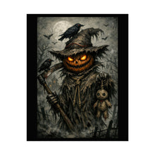 Load image into Gallery viewer, Halloween Pumpkin Scarecrow Poster — Spooky Jack-O'-Lantern Wall Art (Rolled Poster)