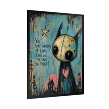 Load image into Gallery viewer, Rolled Poster — "You Are Worthy of Love" Cute Goth Art Print