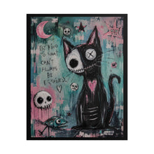 Load image into Gallery viewer, Be Kind to What Can’t Always Be Explained Rolled Poster — Gothic Whimsical Cat Fantasy Wall Art