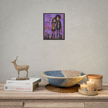 Load image into Gallery viewer, Creepy Cute Emo Couple with Spooky Cats Poster - Rainbow Pride Flag Canvas Print