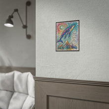 Load image into Gallery viewer, Soaring Humpback Whale "Let Courage Lift You Higher Than Fear" Mountain & Moon Canvas Poster