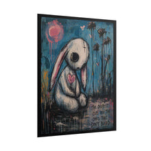 Load image into Gallery viewer, Poster — Sad Bunny Art Print with Quote “The Deepest Cuts Are The Ones That Don’t Bleed”