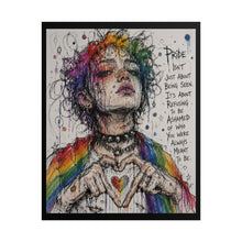 Load image into Gallery viewer, "Refusing To Be Ashamed" Pride Wall Art | Heart Hands Sketch Poster