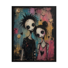 Load image into Gallery viewer, Pastel Goth Couple Art Print – Spooky Skeleton Lovers Rolled Poster