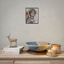 Load image into Gallery viewer, "Want To See You Happy" Pride Art | Fine Line Sketch Holding Flag Poster