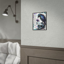 Load image into Gallery viewer, Rolled Poster — Raven & Skull Watercolor Art Print with ‘Some storms don’t break you…’ Quote