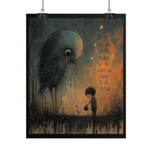 Load image into Gallery viewer, Rolled Poster — Whimsical Night Garden Art Print with Quote: "We Are Not Our Worst Mistakes"