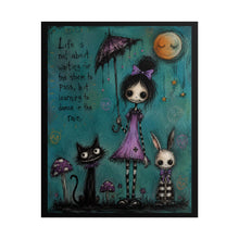 Load image into Gallery viewer, Life Is Not About Waiting for the Storm to Pass Rolled Poster — Whimsical Rainy Day Gothic Art