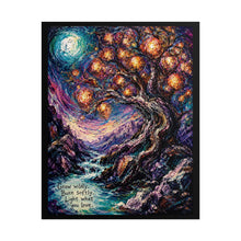 Load image into Gallery viewer, "Grow Wildly Burn Softly" Magical Tree Wall Art | Forest Stream Print