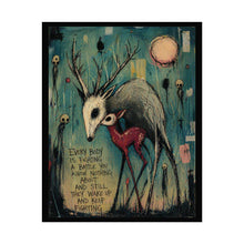 Load image into Gallery viewer, Rolled Poster — Whimsical Deer & Fawn Art Print with Inspiring Quote