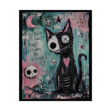 Load image into Gallery viewer, Be Kind to What Can’t Always Be Explained Rolled Poster — Gothic Whimsical Cat Fantasy Wall Art