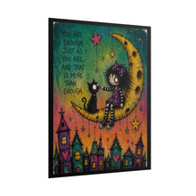 Load image into Gallery viewer, "You Are Enough" Pride Art | Whimsical Crescent Moon Poster