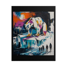 Load image into Gallery viewer, Rolled Poster — Colorful Arctic Polar Bear Art Print (Abstract Wildlife Wall Decor)