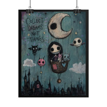 Load image into Gallery viewer, “Dream Collector” Creepy Cute Goth Girl Wall Art