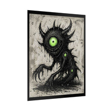 Load image into Gallery viewer, Horror Monster Poster - Green Eyed Creepy Creature Rolled Art Print