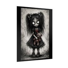 Load image into Gallery viewer, Rolled Poster — Gothic Cute Girl with Teddy Bear Art Print