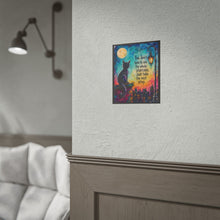 Load image into Gallery viewer, "Take the Next Step" Black Cat Motivational Poster – City Skyline Wall Art Print