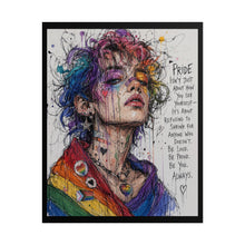 Load image into Gallery viewer, "Refusing To Shrink For Anyone" Pride Art | Wrapped Flag Sketch Poster