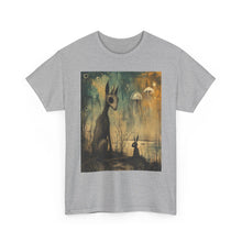 Load image into Gallery viewer, Surreal Forest Rabbit Art Tee — Mystical Woodland Creature Graphic Shirt