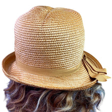 Load image into Gallery viewer, Vintage Amy New York Hat Womens Small Straw Cloche Mod Fashion Bowler