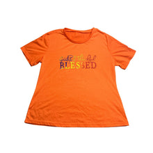 Load image into Gallery viewer, BLESSED Shirt Womens Short Sleeve T-Shirt Orange Cotton Blend Basic Tee S