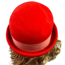 Load image into Gallery viewer, Vintage Glamour Felts Hat Womens Small Wool Bowler Bow Derby Mod Fashion