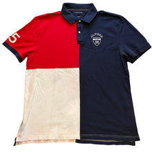 Load image into Gallery viewer, Tommy Hilfiger Shirt Mens 2XL Polo Rugby Color Block Spell Out Academia Preppy