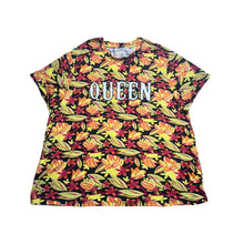 Load image into Gallery viewer, Just One Womens 2X Queen Graphic Floral T-Shirt Yellow Orange Short Sleeve Tee
