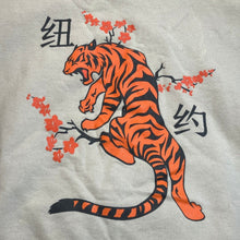 Load image into Gallery viewer, Artist Union Hoodie Mens Large Japanese Tiger Cherry Blossom Pull Over AOP