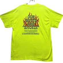 Load image into Gallery viewer, Macon Road BBQ Shirt Mens Large Our Butts Are Smokin Graphic Promo AOP Advertise