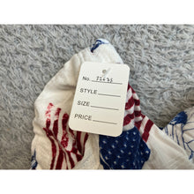 Load image into Gallery viewer, Americana Hibiscus American Flag Button Down Shirt White Red Blue Patriotic XL