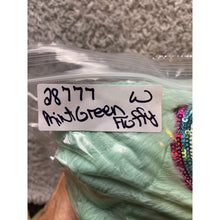 Load image into Gallery viewer, Betsey Johnson Hoodie Womens Medium Mint Green Comfy Fuzzy Rainbow Sequins