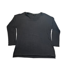 Load image into Gallery viewer, Womens Black Knit Tunic Sweater Relaxed Fit Drop Shoulder Side Slit Top L