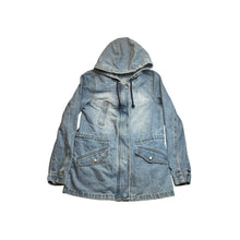 Load image into Gallery viewer, Ci Sono Womens Medium Wash Denim Hooded Anorak Utility Jacket DJK226 Size S