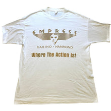 Load image into Gallery viewer, Vintage Empress Casino Shirt Mens Extra Large White Art Deco Single Stitch