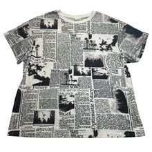 Load image into Gallery viewer, Newspaper Shirt Womens 3XL AOP Grunge Hip Hop Everyday Streetwear Punk Festival