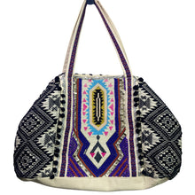 Load image into Gallery viewer, America & Beyond Shoulder Beaded Bag Purse Tribal Boho AOP Canvas Tote Magnetic