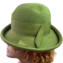 Load image into Gallery viewer, Vintage Glenover Fawn Tra Felt Hat Womens Small Bowler Wool Mod Fashion Church