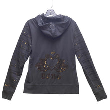 Load image into Gallery viewer, BCBG Jacket Womens Medium Black Sequin Embellished Full Zip Up Hoodie Athleisure
