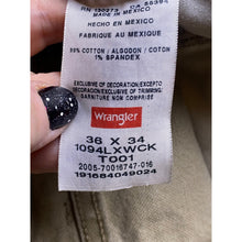 Load image into Gallery viewer, Wrangler Pants Mens 36x34 Workwear Cargo Gorpcore Carpenter Utility Trousers Tan