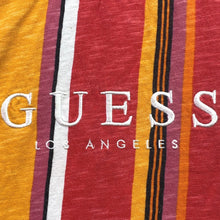 Load image into Gallery viewer, Guess Shirt Mens Medium Striped Colorblock Spell Out Preppy Academia Streetwear