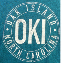 Load image into Gallery viewer, OKI Oak Island Shirt Mens Large Spell Out Beachy Coastal Everyday Streetwear