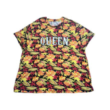 Load image into Gallery viewer, Just One Womens 2X Queen Graphic Floral T-Shirt Yellow Orange Short Sleeve Tee