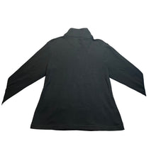 Load image into Gallery viewer, Black Waffle Knit Long Sleeve Top Crew Neck Textured Casual Shirt Womens L