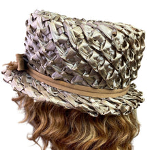 Load image into Gallery viewer, Vintage Karen K Originals Hat Womens Small Woven Straw Bucket Church Derby