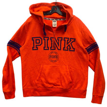 Load image into Gallery viewer, Victorias Secret PINK Hoodie Womens Large Orange Pullover Spell Out Preppy