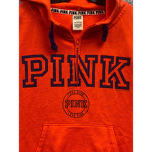 Load image into Gallery viewer, Victorias Secret PINK Hoodie Womens Large Orange Pullover Spell Out Preppy